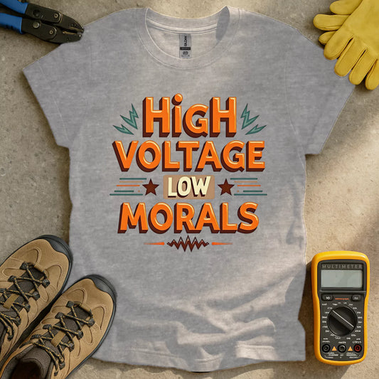 High Voltage Low Morals Orange T-shirt