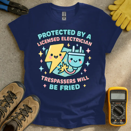 Protected by a licensed electrician T-shirt