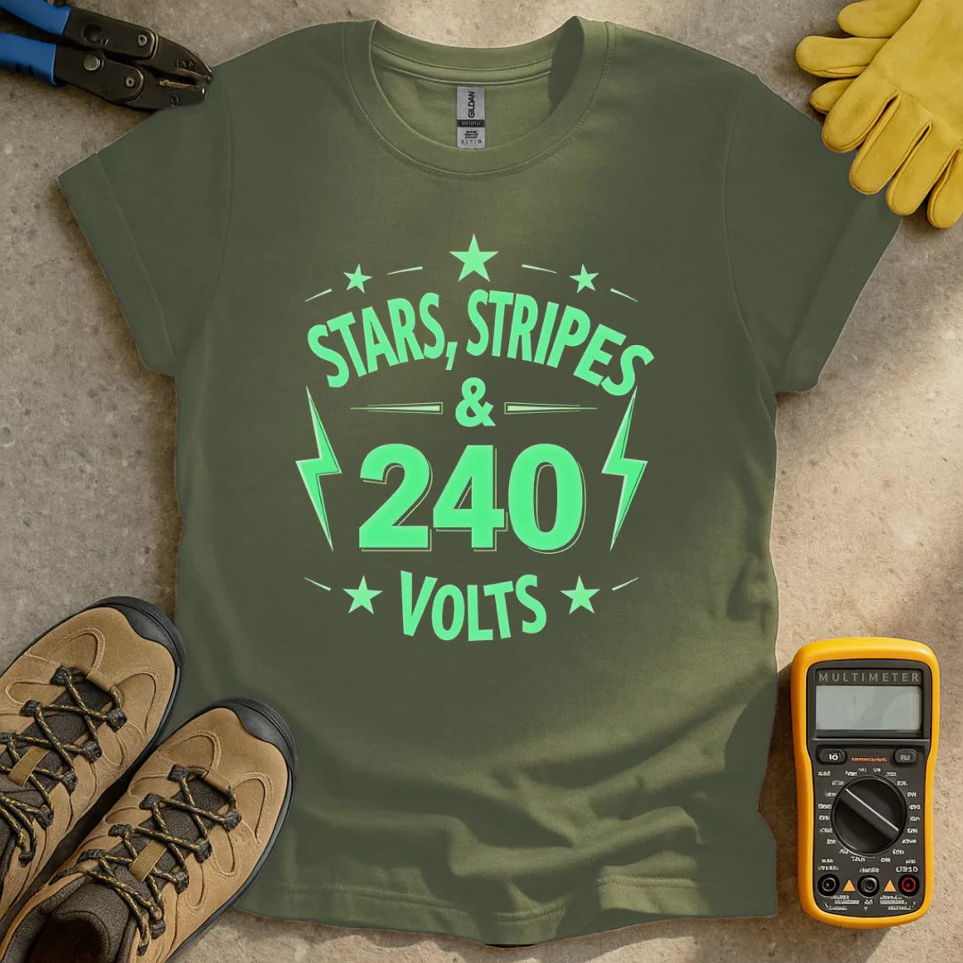 Stars, Stripes & 240 Volts T-shirt