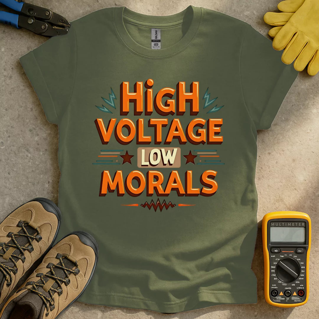 High Voltage Low Morals Orange T-shirt