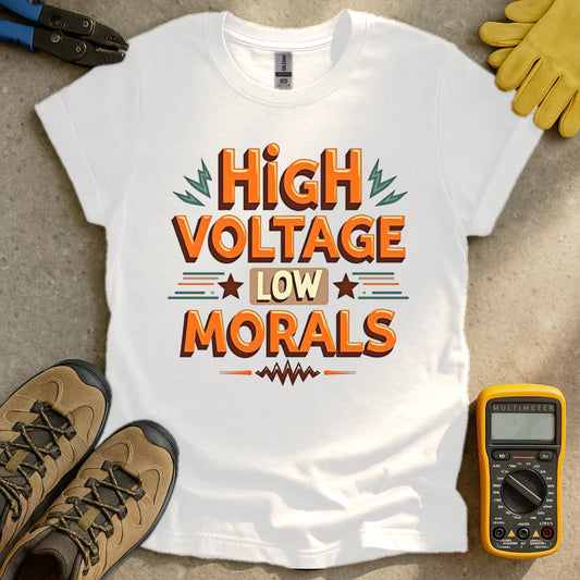 High Voltage Low Morals Orange T-shirt