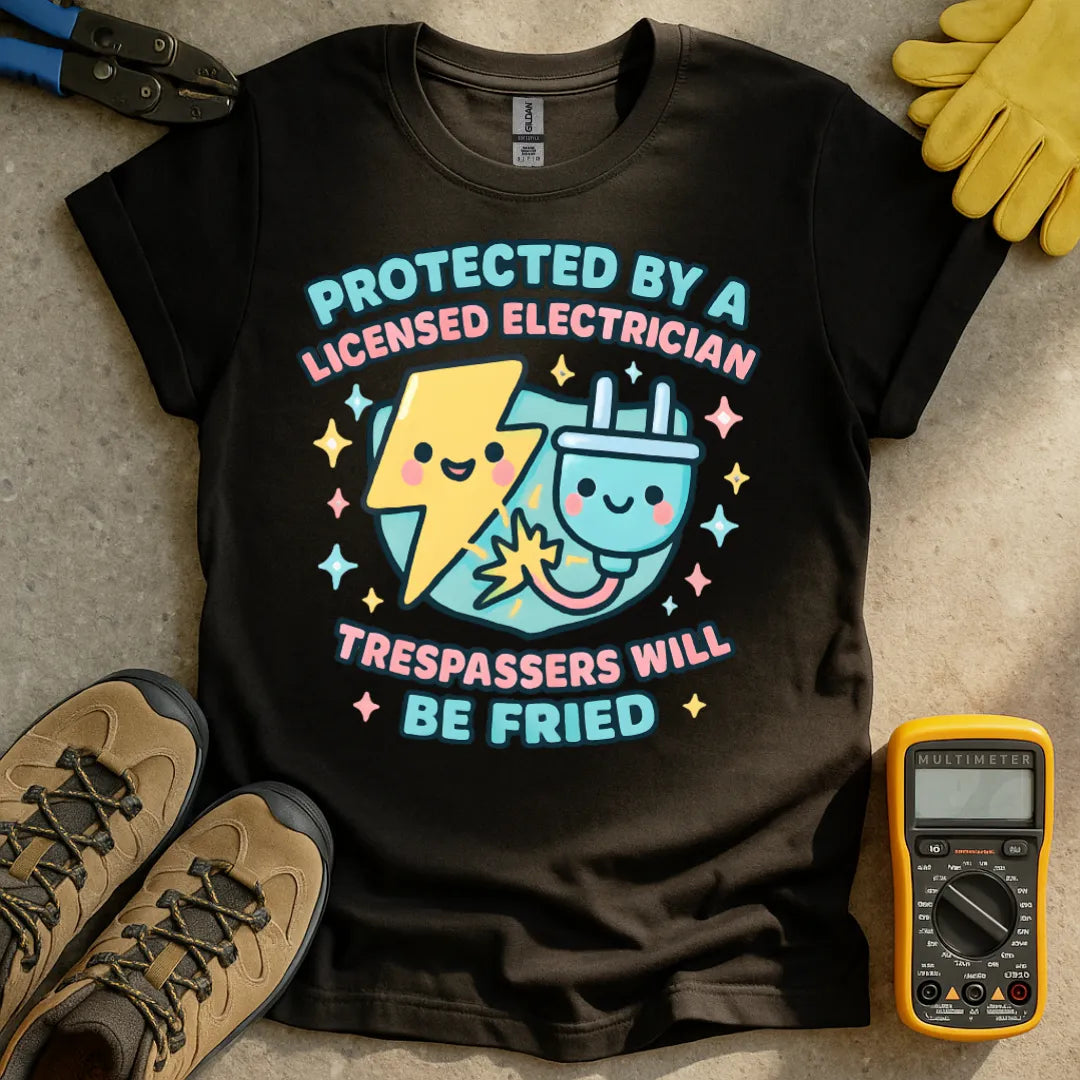 Protected by a licensed electrician T-shirt