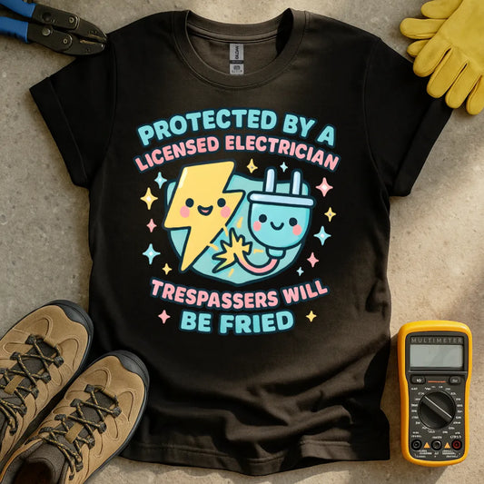 Protected by a licensed electrician T-shirt