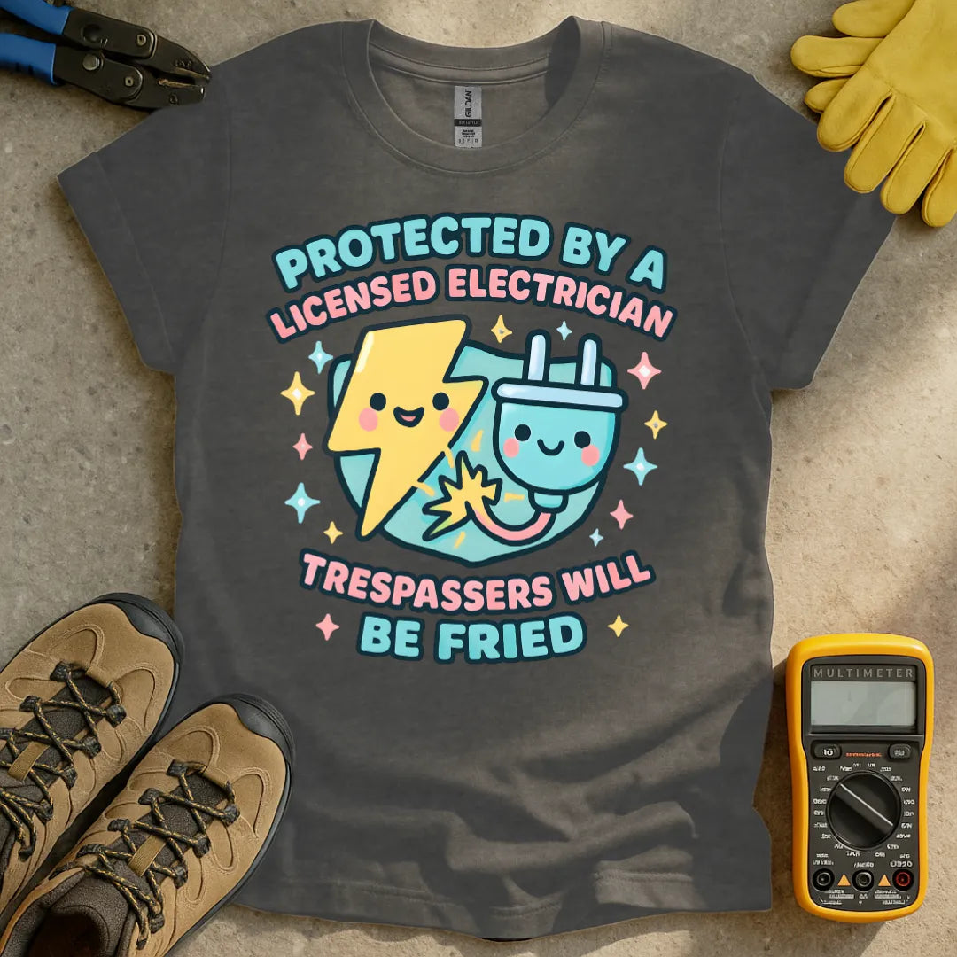 Protected by a licensed electrician T-shirt