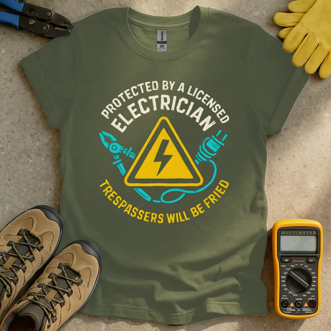 Protected by a licensed electrician High Voltage T-shirt
