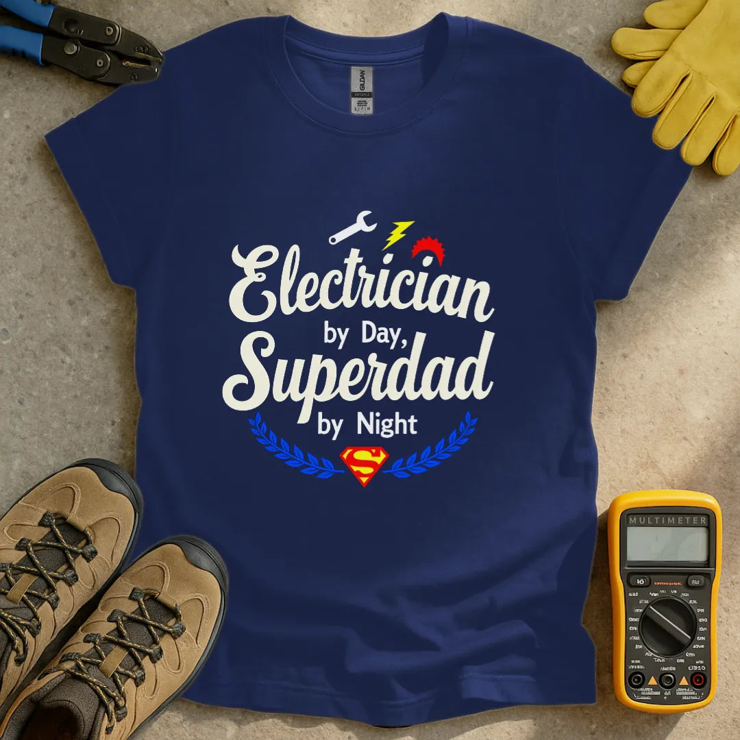 Electrician by Day Superdad by Night T-shirt