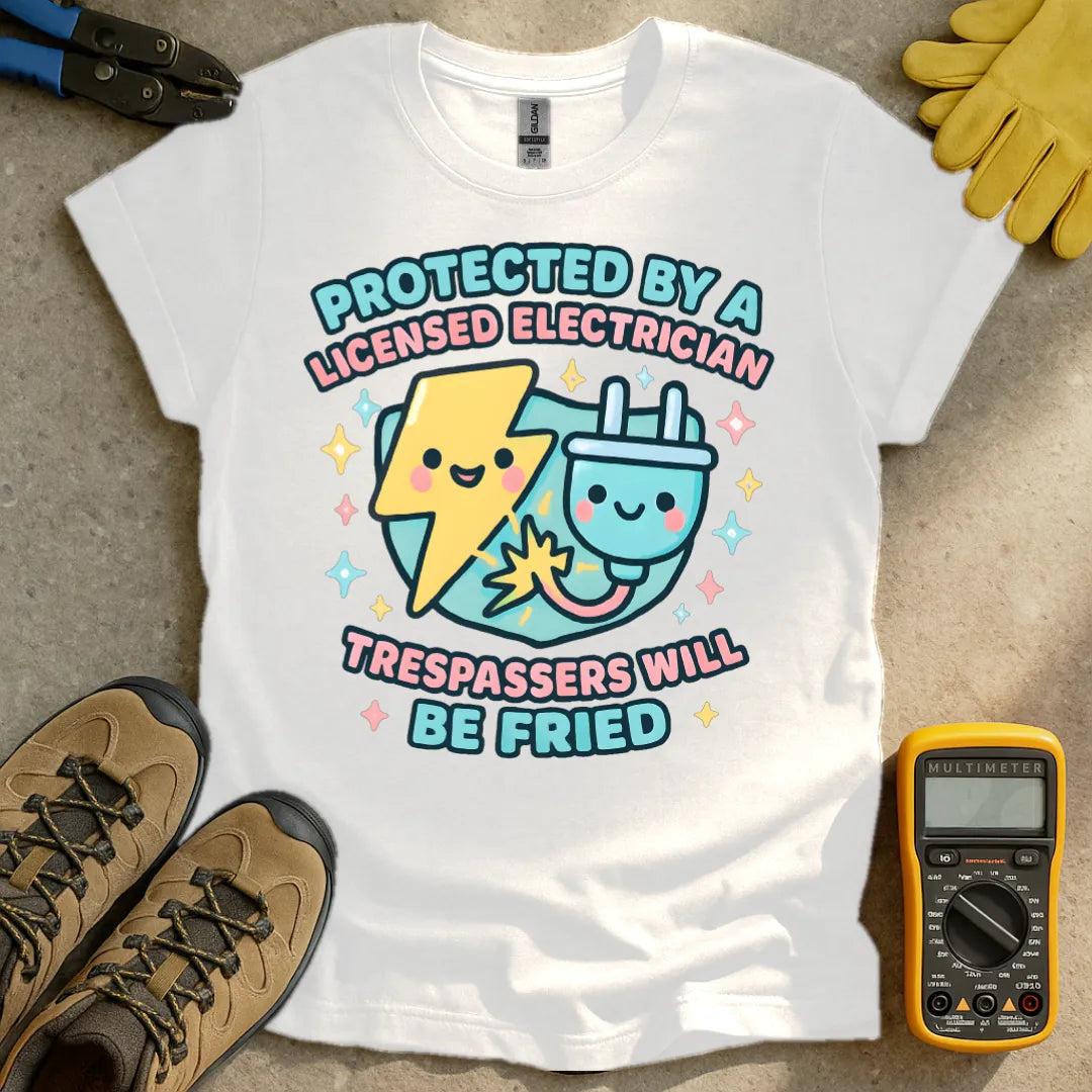 Protected by a licensed electrician T-shirt